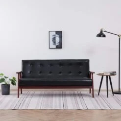 VidaXL 3-Sitzer-Sofa Mit Kissen Schwarz Kunstleder 13 VidaXL 3-Sitzer-Sofa Mit Kissen Schwarz Kunstleder -VidaXL 54fa4825 5444 4749 aa9a 9f707a8e7227