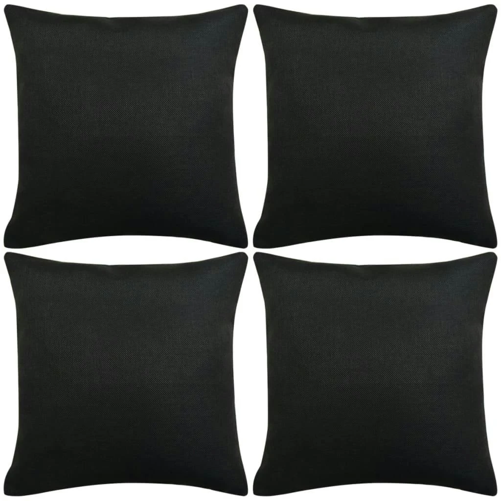 VidaXL Kissenbezüge 4 Stk. Stoff 40x40 Cm Schwarz 7 VidaXL Kissenbezüge 4 Stk. Stoff 40x40 Cm Schwarz – Bild 5