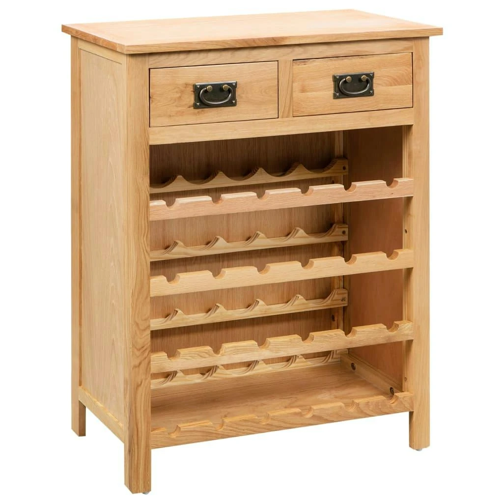 VidaXL Weinschrank 72x32x90 Cm Eiche Massivholz 4 VidaXL Weinschrank 72x32x90 Cm Eiche Massivholz – Bild 2