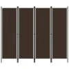 VidaXL 4-tlg. Raumteiler Braun 200x180 Cm -VidaXL 58558a20 1a7d 47d1 b4da 827f3d3696b0
