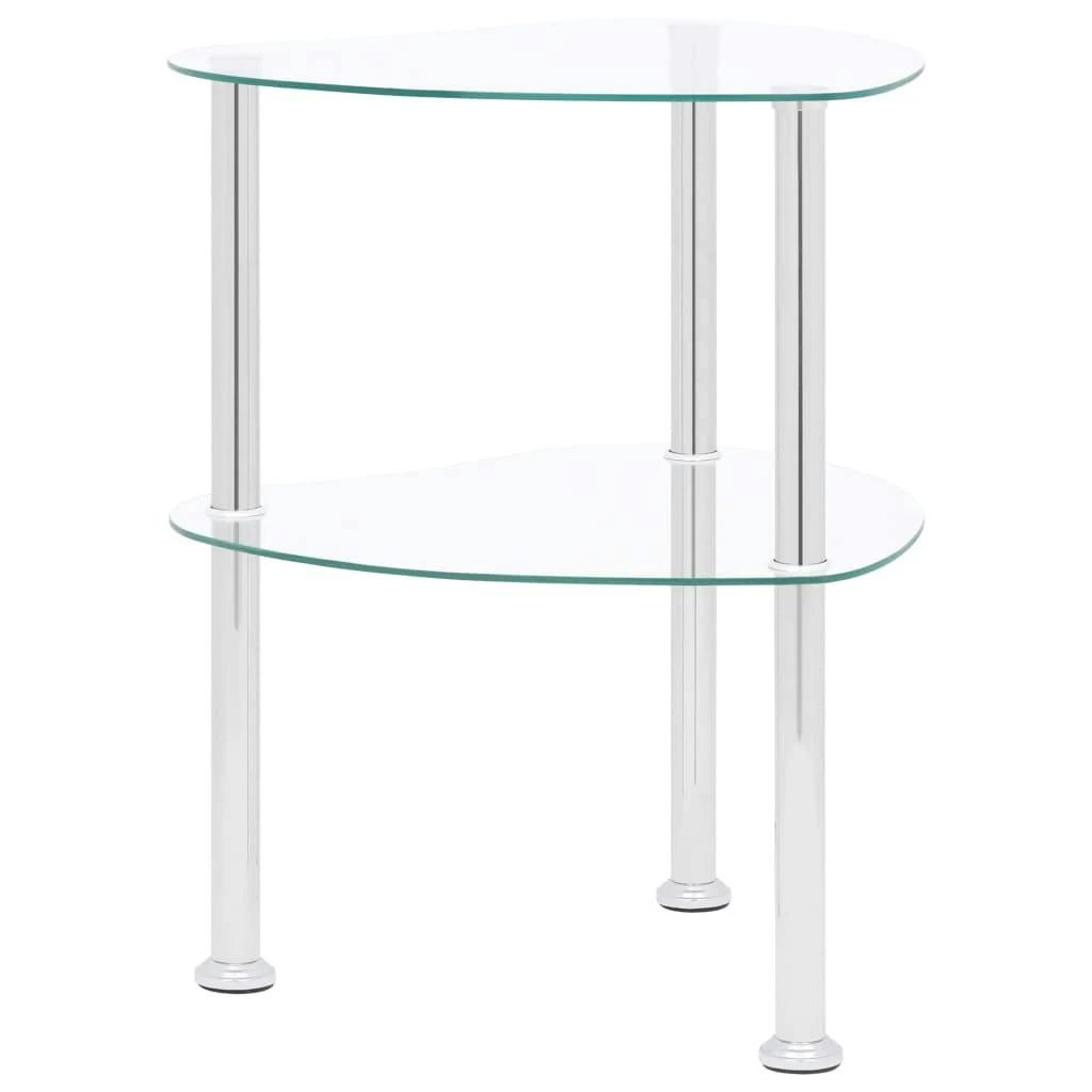 VidaXL Beistelltisch Mit 2 Ablagen Transparent 38x38x50 Cm Hartglas 5 VidaXL Beistelltisch Mit 2 Ablagen Transparent 38x38x50 Cm Hartglas – Bild 3