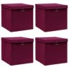 VidaXL Aufbewahrungsboxen Mit Deckel 4 Stk. Dunkelrot 32×32×32cm Stoff 2 VidaXL Aufbewahrungsboxen Mit Deckel 4 Stk. Dunkelrot 32×32×32cm Stoff -VidaXL 5cb6e187 d8ce 486a 8b4e 77b8c8340a48