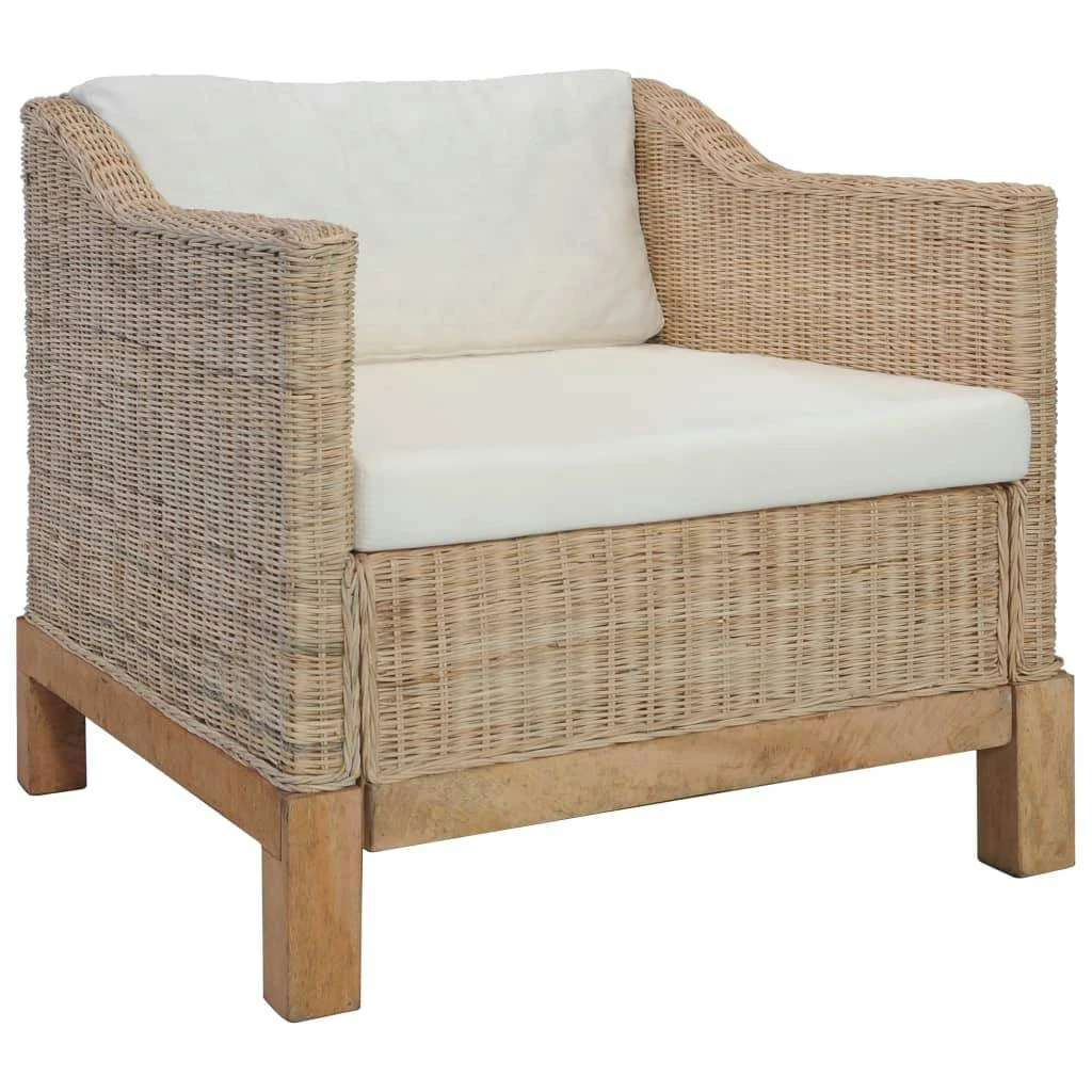 VidaXL Sessel Mit Auflagen Natur Rattan 4 VidaXL Sessel Mit Auflagen Natur Rattan – Bild 2