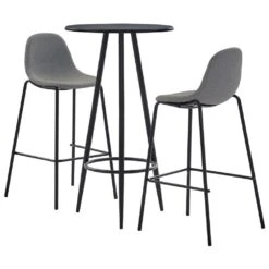 VidaXL 3-tlg. Bar-Set Stoff Taupe