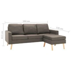 VidaXL 3-Sitzer-Sofa Mit Hocker Taupe Stoff -VidaXL 5e03cd7a f0df 470a b045 85e9f63d4a2b