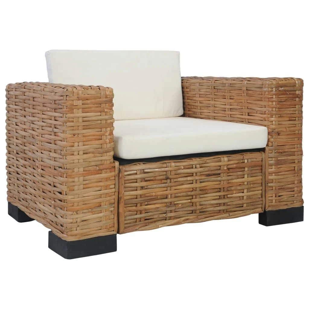 VidaXL Sessel Mit Auflagen Natur Rattan 3 VidaXL Sessel Mit Auflagen Natur Rattan