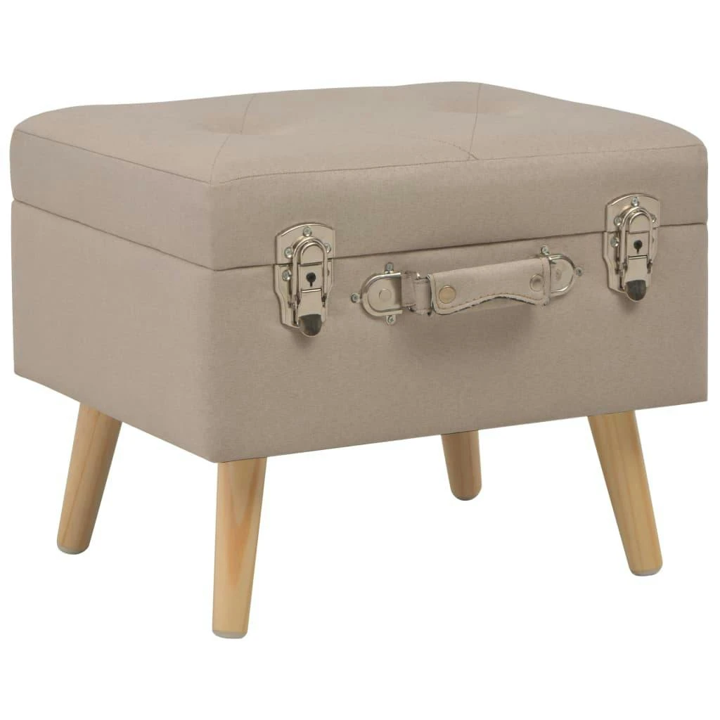 VidaXL Hocker Mit Stauraum 40 Cm Beige Stoff 4 VidaXL Hocker Mit Stauraum 40 Cm Beige Stoff – Bild 2