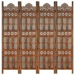 VidaXL 4-tlg. Raumteiler Braun 200x180 Cm -VidaXL 5f729610 dd34 4256 ae49 6405f21c4d1a 1