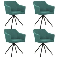 VidaXL Esszimmerstühle Drehbar 4 Stk. Grün Stoff