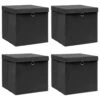 VidaXL Aufbewahrungsboxen Mit Deckel 4 Stk. Schwarz 32×32×32 Cm Stoff -VidaXL 62faf222 68c6 4cd8 bc6b 1b1b9e4e0167
