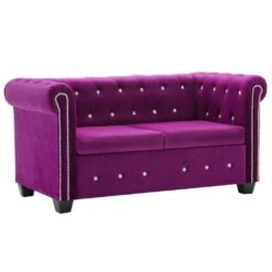 VidaXL Chesterfield Sofa L-förmig Samtbezug 199x142x72 Cm Lila -VidaXL 680ab0c5 6cda 4b6c 8582 9312391f53b5 2