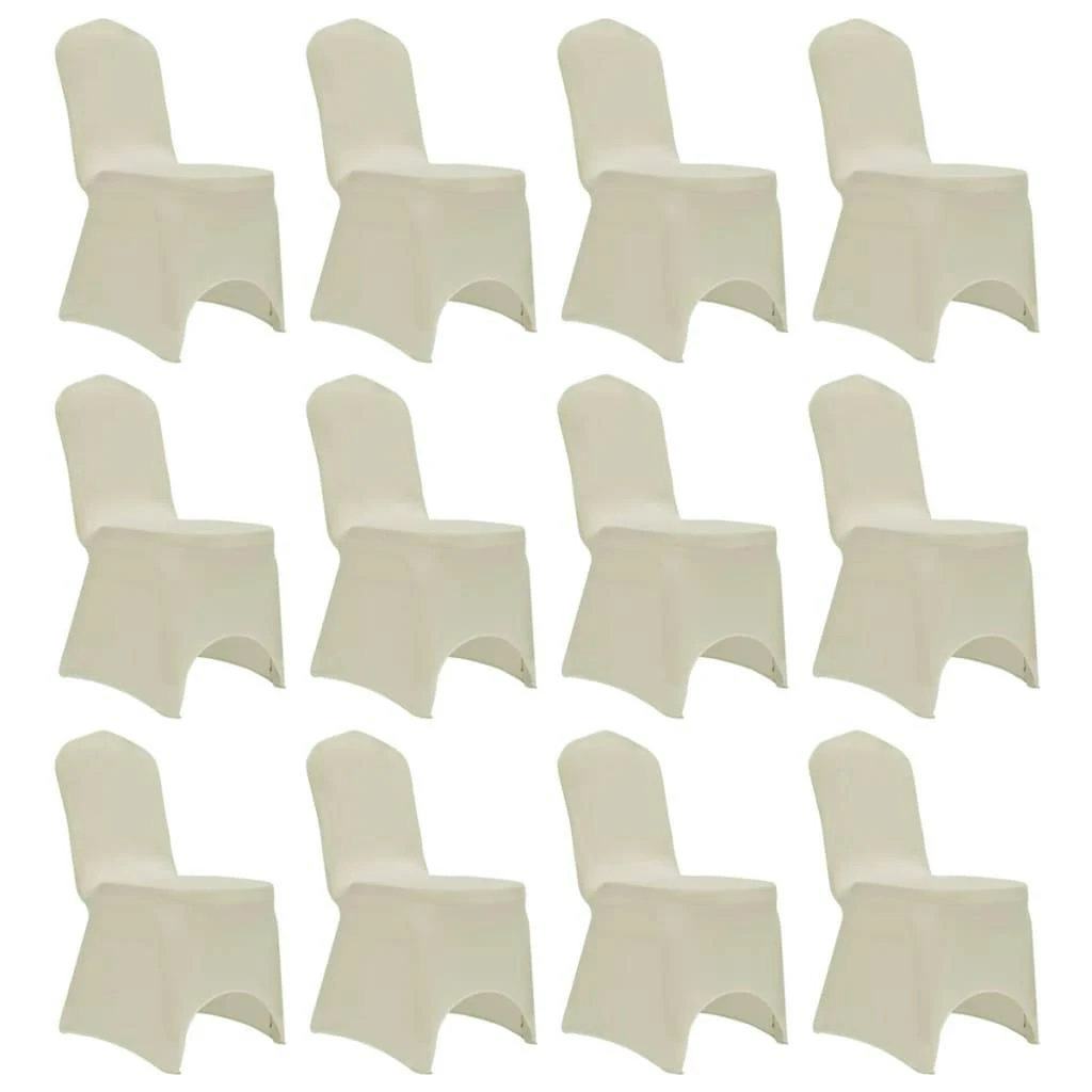 VidaXL Stuhlhussen Für Hochzeit Bankett 12 Stk. Creme 5 VidaXL Stuhlhussen Für Hochzeit Bankett 12 Stk. Creme – Bild 3