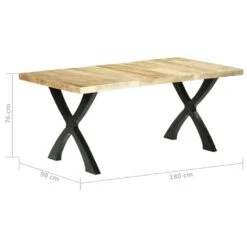 VidaXL Esstisch 180×90×76 Cm Mango Massivholz -VidaXL 6cca1507 5091 475e 8437 47ee0af831e1