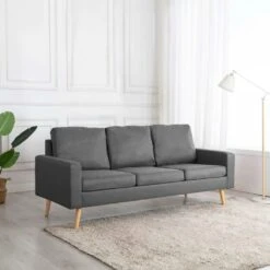 VidaXL 3-Sitzer Sofa Stoff Hellgrau -VidaXL 6def5e7e a819 41c6 9c9f 934cfb5facdb