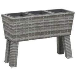 VidaXL Garten-Hochbeet Mit Beinen 3 Töpfen 72×25×50 Cm Poly Rattan