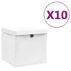 VidaXL Aufbewahrungsboxen Mit Deckeln 10 Stk. 28x28x28 Cm Weiß -VidaXL 75373e6d cb8d 4eda 813b 181d832c46fa