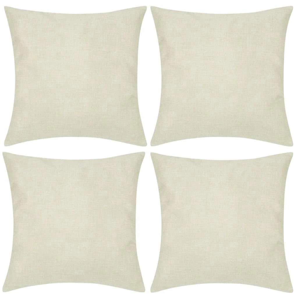 VidaXL Kissenbezüge 4 Stk. Leinenoptik Weiß 50x50 Cm 9 VidaXL Kissenbezüge 4 Stk. Leinenoptik Weiß 50x50 Cm – Bild 7