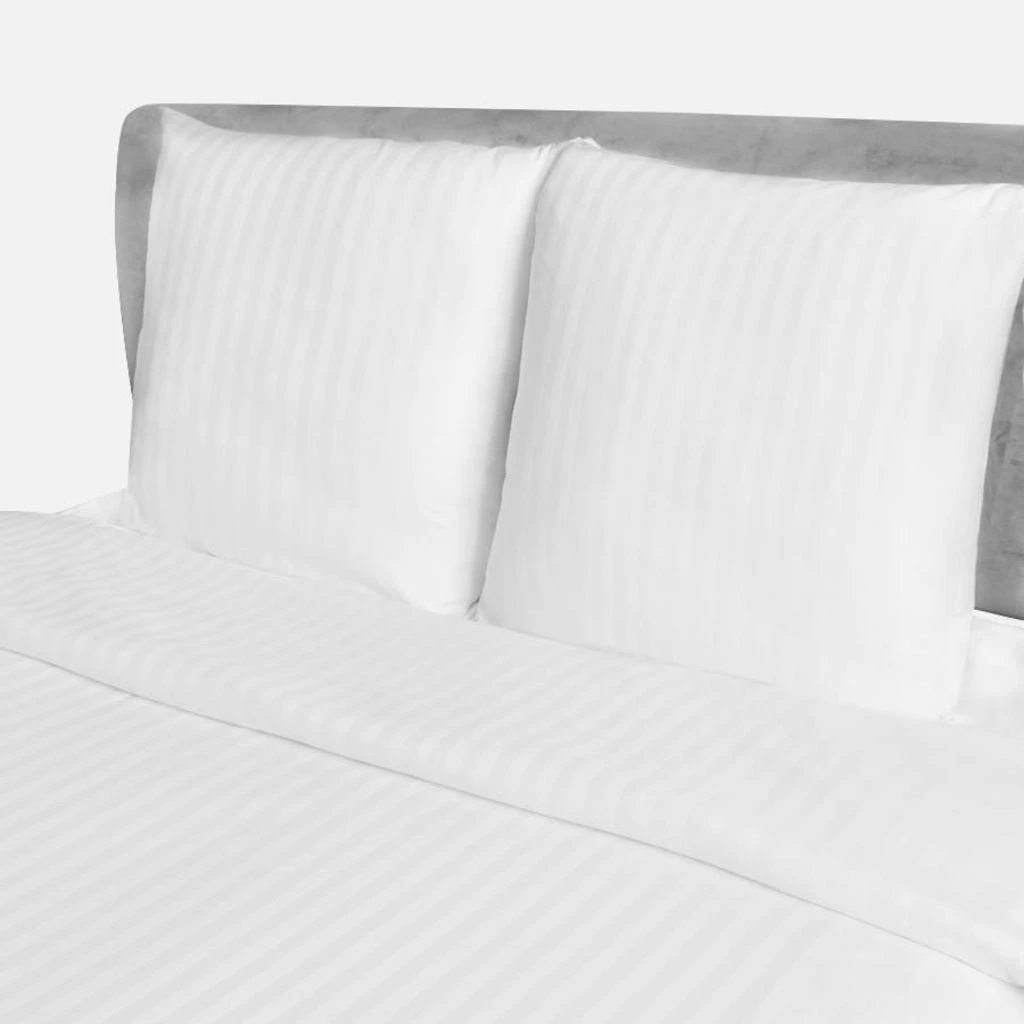 VIDAXL Baumwollsatin Gestreifter Bettbezug & 2 Kissenbezüge 200x220/80x80cm 3 VIDAXL Baumwollsatin Gestreifter Bettbezug & 2 Kissenbezüge 200x220/80x80cm