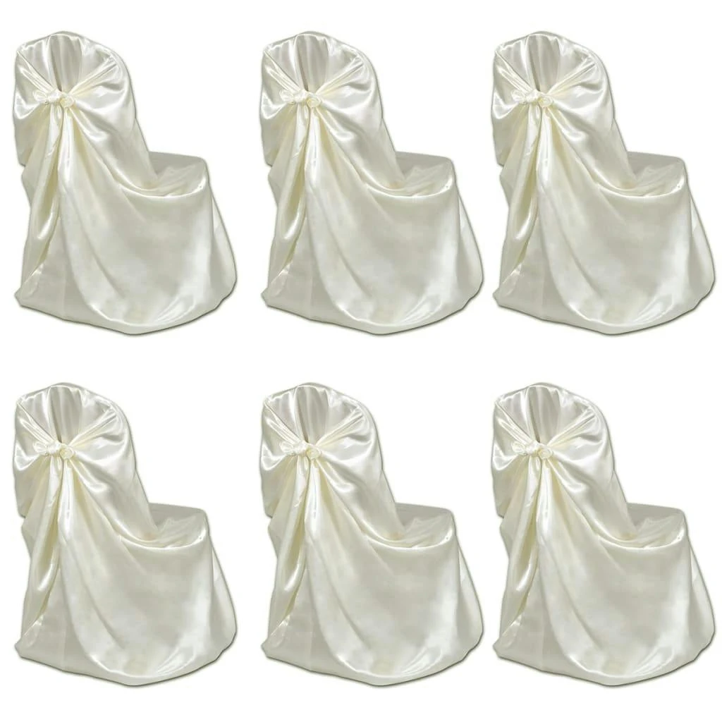 VidaXL Stuhlhussen Für Hochzeit Bankett 12 Stk. Creme 4 VidaXL Stuhlhussen Für Hochzeit Bankett 12 Stk. Creme – Bild 2
