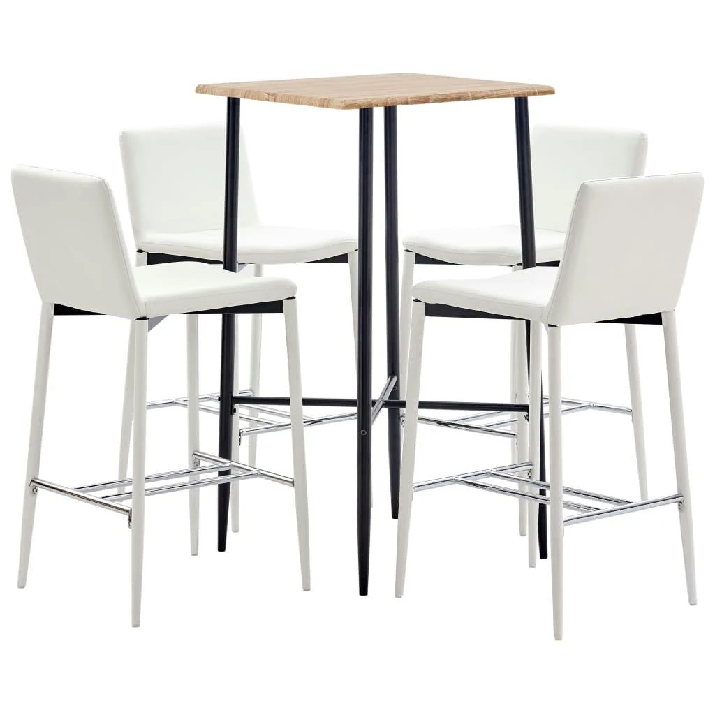 VidaXL 5-tlg. Bar-Set Kunstleder Weiß 7 VidaXL 5-tlg. Bar-Set Kunstleder Weiß – Bild 5