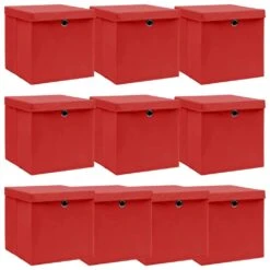 VidaXL Aufbewahrungsboxen Mit Deckel 10 Stk. Gelb 32×32×32cm Stoff -VidaXL 7a933acb 6555 44ec 91ea 1e1f8b88c419 3