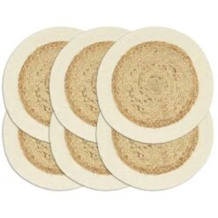 VidaXL Tischsets 4 Stk. Uni Natur 38 Cm Rund Jute Und Baumwolle -VidaXL 7dfc0cba fe1d 41a6 ad08 5f253c22706b 1