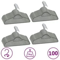 VidaXL 50 Stk. Kleiderbügel-Set Anti-Rutsch Grau Samt -VidaXL 7fe2cb19 0286 4920 9be3 30829015643d 2