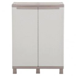 Lagerschrank Mit 2 Türen V6 | VidaXL : Farbe - Hellgrau Und Beige