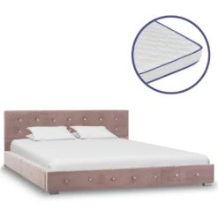 VidaXL Bett Mit Memory-Schaum-Matratze Rosa Samt 90 X 200 Cm -VidaXL 8456731b 0418 4912 a063 a8c1dca091d7