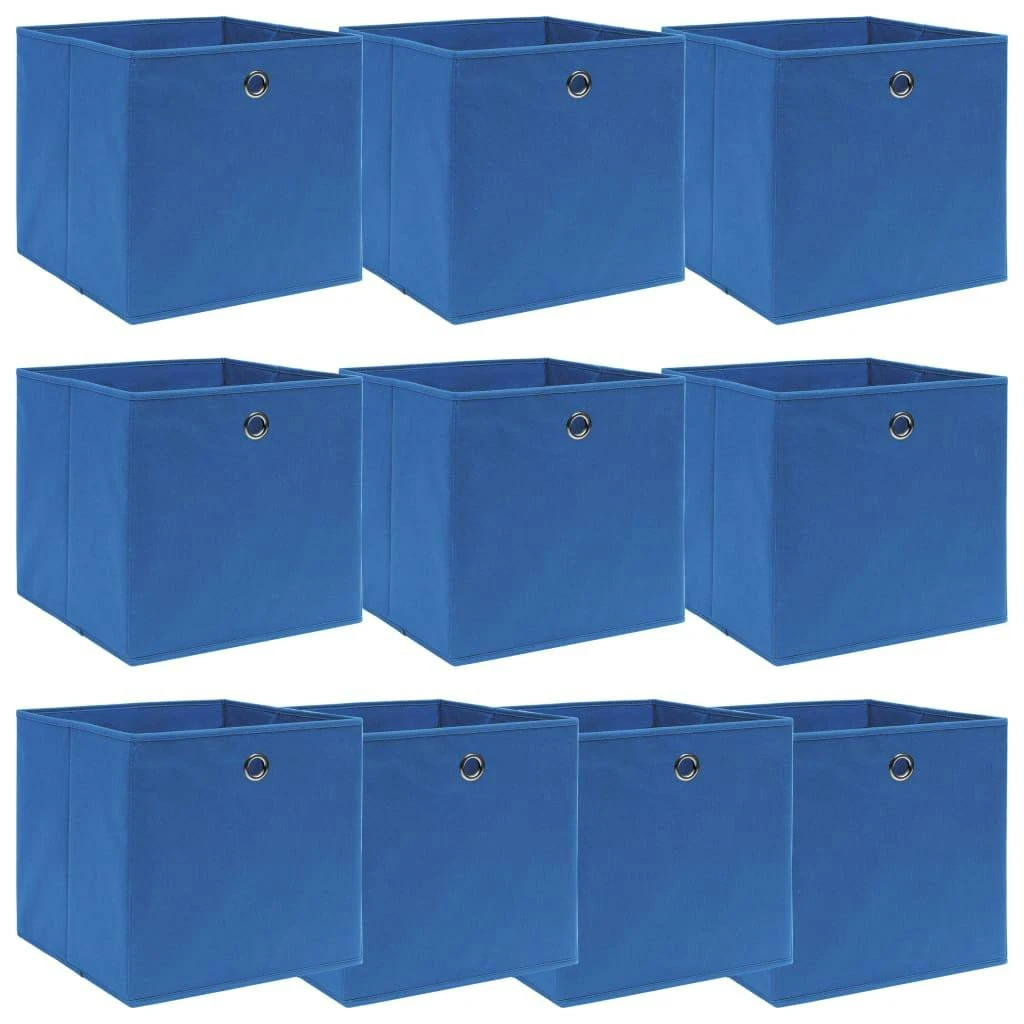 VidaXL Aufbewahrungsboxen Mit Deckel 10 Stk. Blau 32×32×32 Cm Stoff 4 VidaXL Aufbewahrungsboxen Mit Deckel 10 Stk. Blau 32×32×32 Cm Stoff – Bild 2