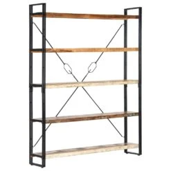 VidaXL Bücherregal 5 Fächer 140x30x180 Cm Altholz Massiv