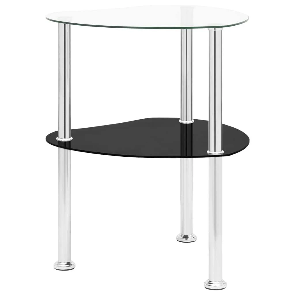 VidaXL Beistelltisch Mit 2 Ablagen Transparent 38x38x50 Cm Hartglas 3 VidaXL Beistelltisch Mit 2 Ablagen Transparent 38x38x50 Cm Hartglas