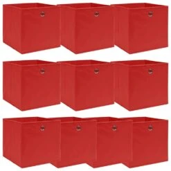 VidaXL Aufbewahrungsboxen 10 Stk. Rot 32×32×32 Cm Stoff