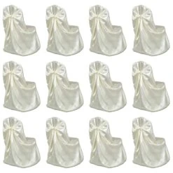 VidaXL Stuhlhussen Für Hochzeit Bankett 12 Stk. Creme