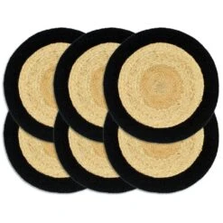 VidaXL Tischsets 4 Stk. Uni Natur 38 Cm Rund Jute Und Baumwolle -VidaXL 99b2e393 7903 4797 ab96 247ccaad6588