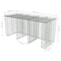 VidaXL Gabionenwand Für Mülltonne 270×100×130 Cm Verzinkter Stahl 15 VidaXL Gabionenwand Für Mülltonne 270×100×130 Cm Verzinkter Stahl -VidaXL 9a082ef4 d503 4347 a170 e47ffac476a8