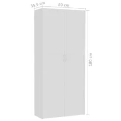 VidaXL Aufbewahrungsschrank Weiß 80×35,5×180 Cm Spanplatte -VidaXL 9e78135b 6960 4645 adc4 d37b323b1bc4