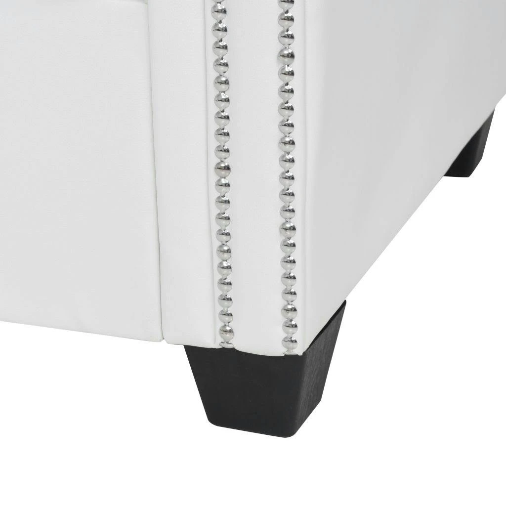 VidaXL Chesterfield Sofa In L-Form Kunstleder Weiß 9 VidaXL Chesterfield Sofa In L-Form Kunstleder Weiß – Bild 7