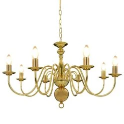 VidaXL Kronleuchter Golden Für 8 X E14 Glühbirnen