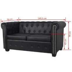 VidaXL Chesterfield Sofa 2-Sitzer Und 3-Sitzer Kunstleder Schwarz -VidaXL a0c0e1ae 226a 4824 ae4a a76919dd7b03