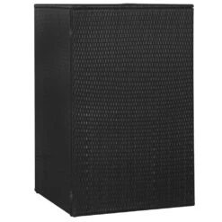 VidaXL Mülltonnenbox Für 1 Tonne Schwarz 76x78x120 Cm Poly Rattan