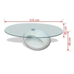 VidaXL Couchtisch Mit Ovaler Glasplatte Hochglanz Weiß -VidaXL a2cd1f02 acb3 4fdf a7d5 59b235dc339e