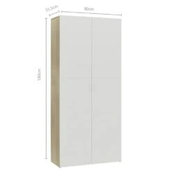 VidaXL Schuhschrank Weiß Sonoma-Eiche 80 X 35,5 X 180 Cm Spanplatte -VidaXL a2e37af9 52c9 4f33 b2b8 01bd7d1c8577