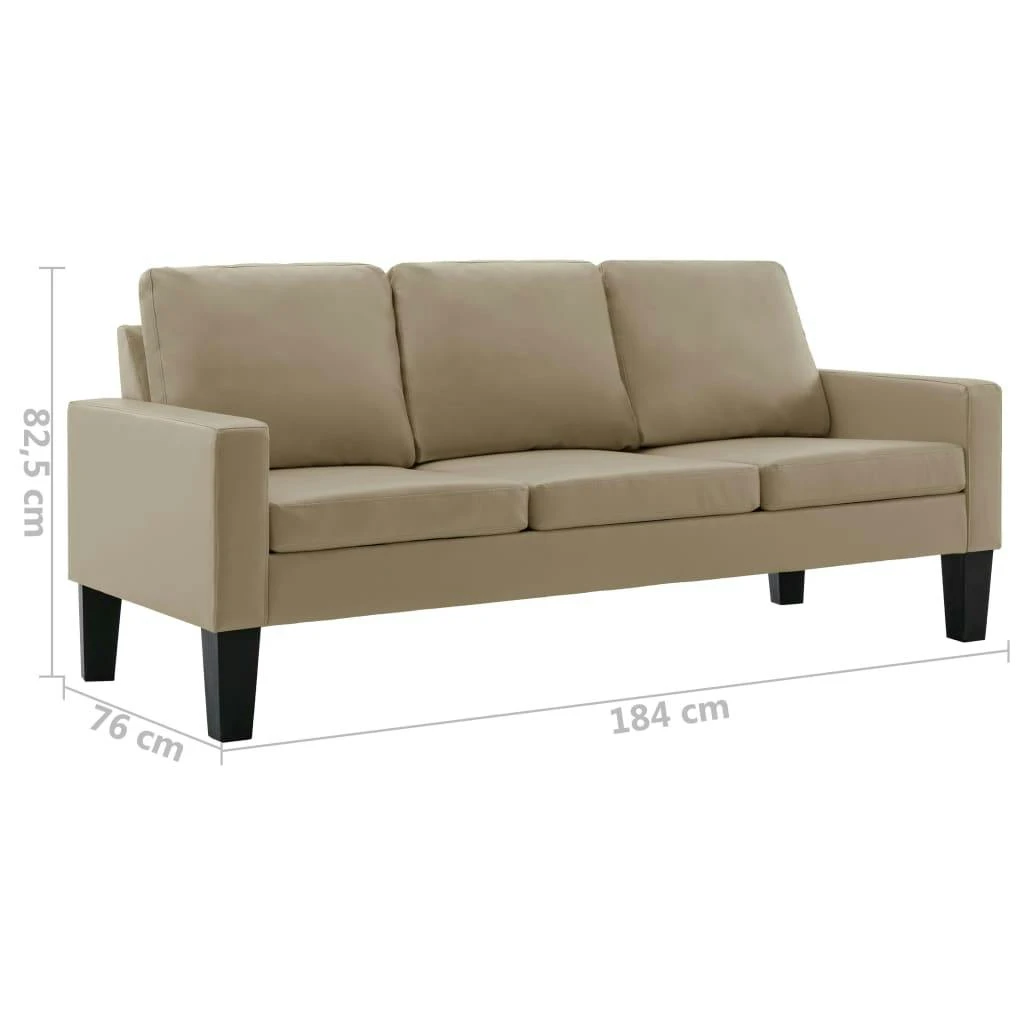 VidaXL 2-tlg. Sofagarnitur Cappuccino-Braun Kunstleder 8 VidaXL 2-tlg. Sofagarnitur Cappuccino-Braun Kunstleder – Bild 6