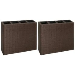 VidaXL Garten-Hochbeet Mit 4 Töpfen 2 Stk. Poly Rattan Grau -VidaXL ad264cc5 052e 4583 a08b 190432339509 1