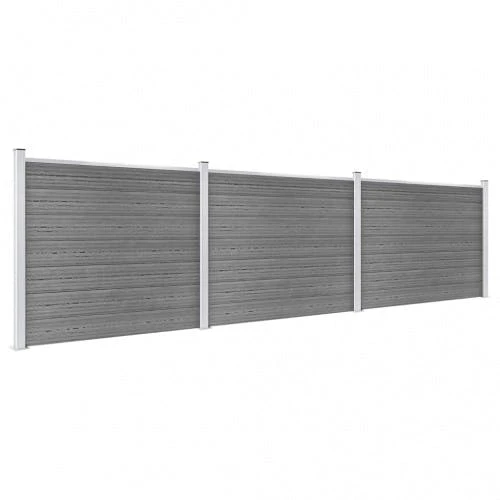 VidaXL Zaunelement Set WPC : Farbe - Grau, Größe - 699 X 146 Cm 6 VidaXL Zaunelement Set WPC : Farbe - Grau, Größe - 699 X 146 Cm – Bild 4