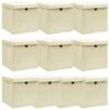 VidaXL Aufbewahrungsboxen Mit Deckel 10 Stk. Creme 32x32x32 Cm Stoff -VidaXL af299d46 875f 4fdf 8911 9e75316c061d 2