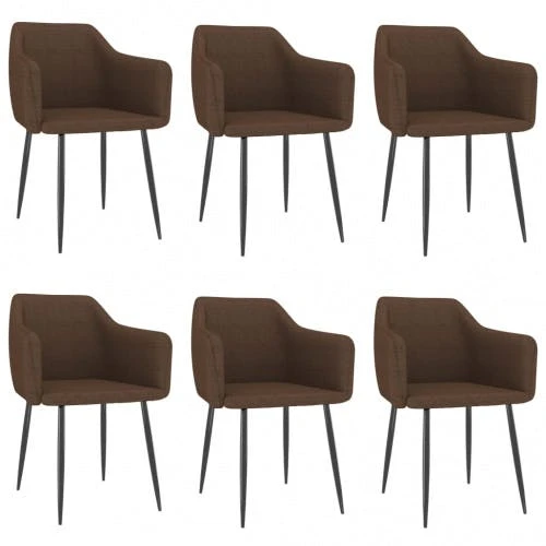 VidaXL Esszimmerstühle Stoff : Farbe - Braun, Größe - 4 Stk. 6 VidaXL Esszimmerstühle Stoff : Farbe - Braun, Größe - 4 Stk. – Bild 4
