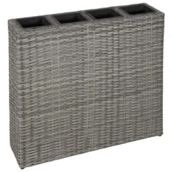 VidaXL Garten-Hochbeet Mit 4 Töpfen Poly Rattan Schwarz -VidaXL b1227d81 7e87 4d5d 932e b08da4d59da7