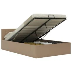 VidaXL Stauraumbett Hydraulisch Cappuccino-Braun Kunstleder 140×200 Cm